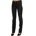 John Galliano Black Mid Waist Slim Fit Corduroy Denim Casual Pants Jeans & Pants