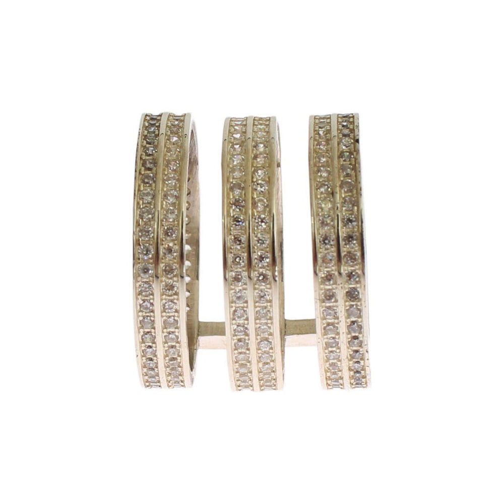 Nialaya Authentic Womens Clear CZ 925 Sterling Silver Ring Ring