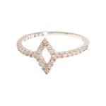 Nialaya Silver Rhombus Womens Clear CZ 925 Silver Ring Ring