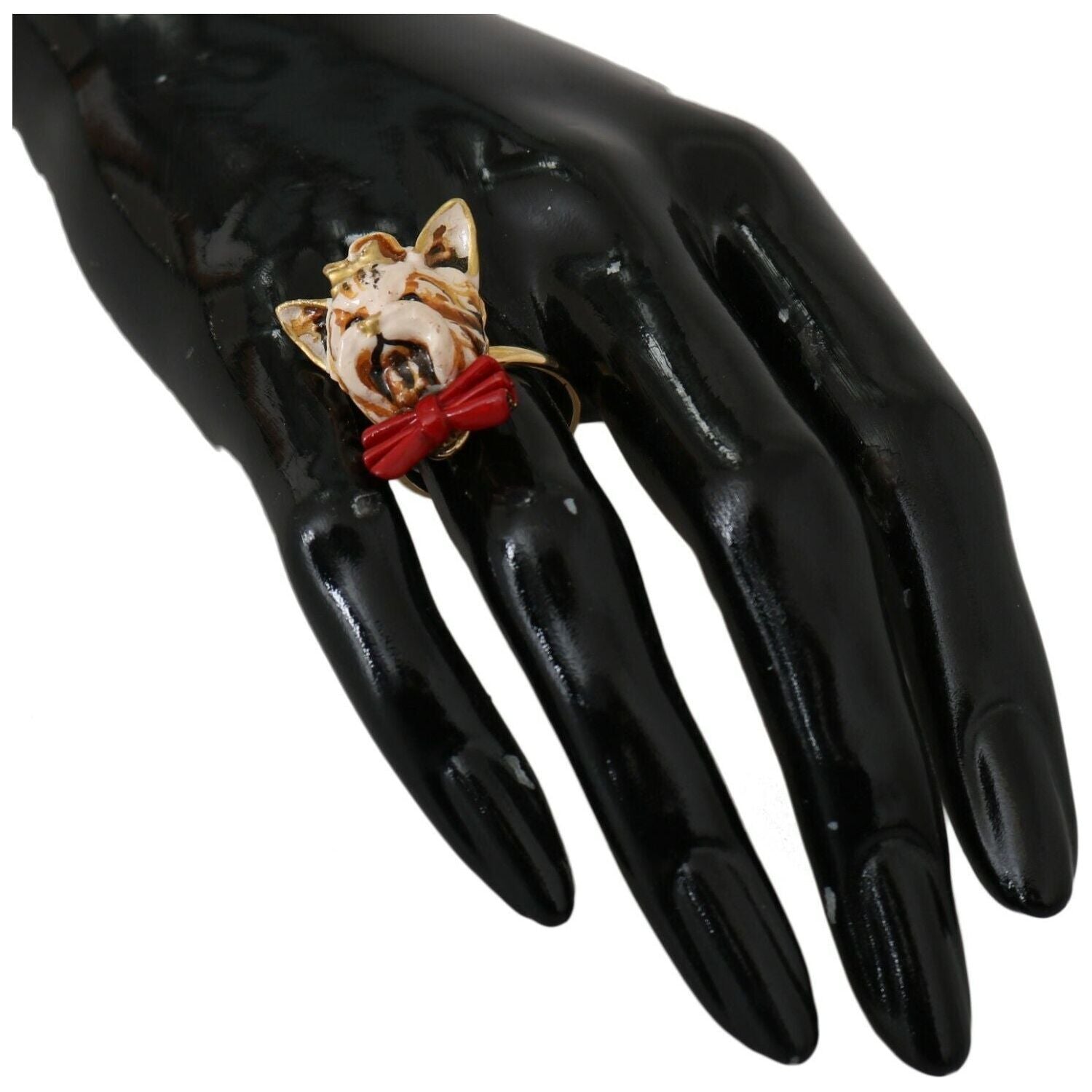 优雅的犬类金色调戒指