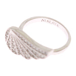 Nialaya Silver Womens Wing Clear CZ 925 Silver Ring Ring