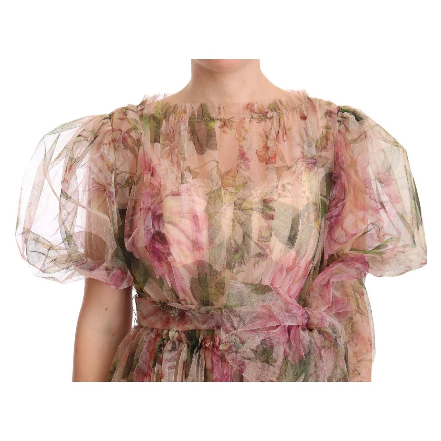 Dolce & Gabbana Multicolor Floral Print Long Maxi Gown Dress