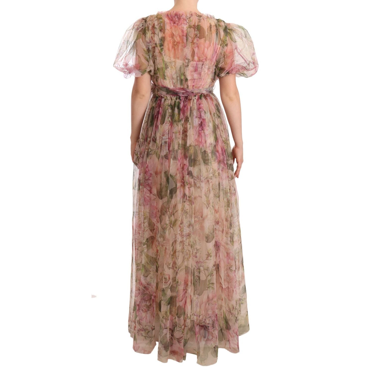 Dolce & Gabbana Multicolor Floral Print Long Maxi Gown Dress