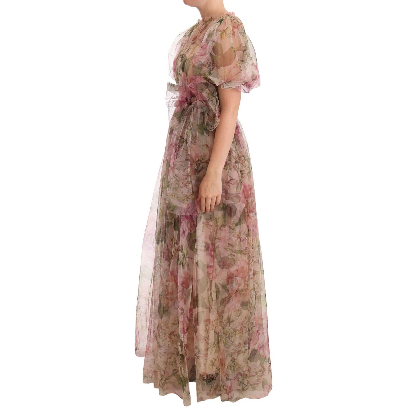 Dolce & Gabbana Multicolor Floral Print Long Maxi Gown Dress