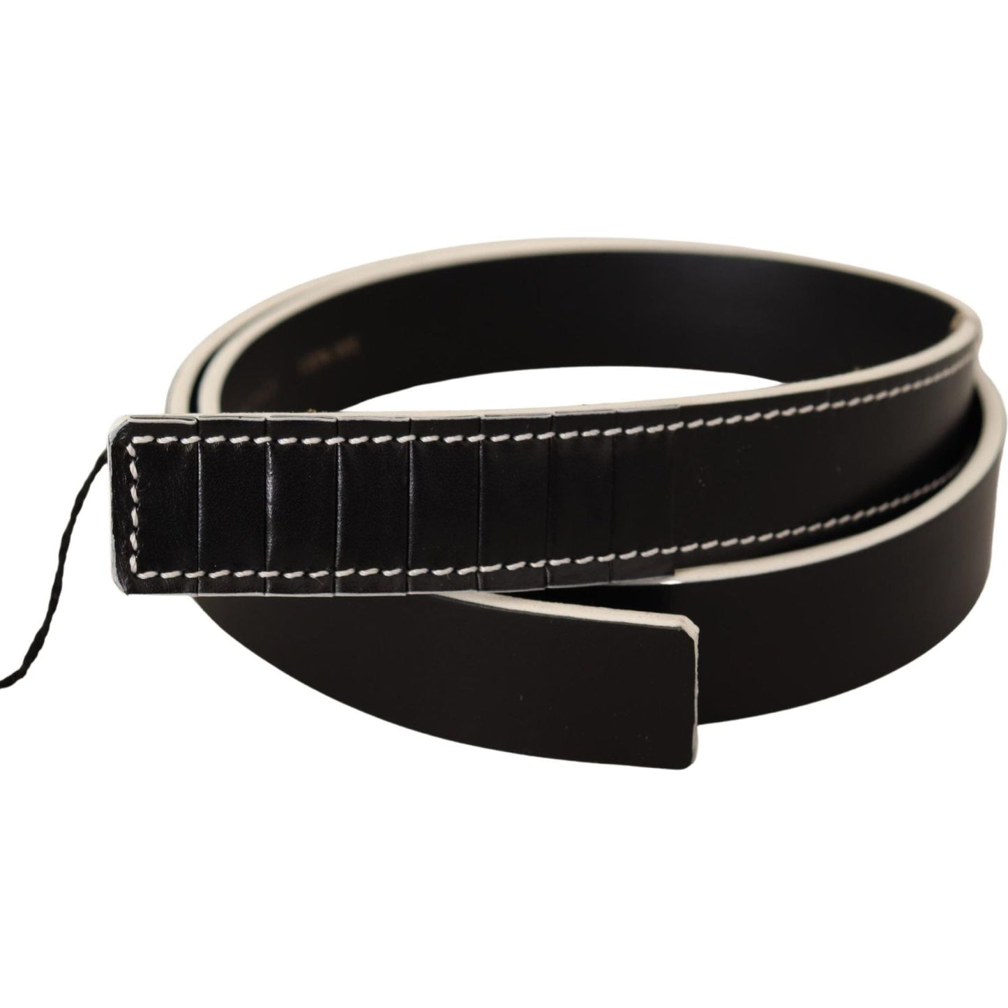 Costume National Black White Leather Fashion Waist Belt BEL61035 -85