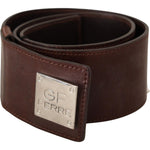 Costume National Belt Black Leather Silver Buckle Waist Belt BEL61041-85