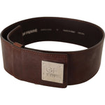 Costume National Belt Black Leather Silver Buckle Waist Belt BEL61041-85