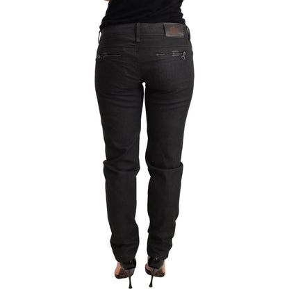 Ermanno Scervino Black Low Waist Skinny Slim Trouser Cotton Jeans Jeans & Pants