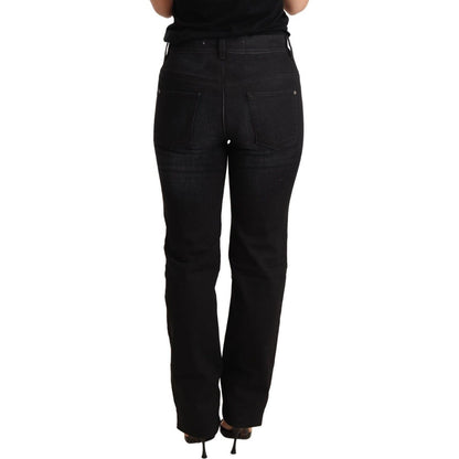 Ermanno Scervino Black Washed Straight Denim Trouser Cotton Jeans Jeans & Pants