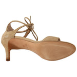 Maria Christina Beige Suede Leather Ankle Strap Pumps Shoes WOMAN PUMPS