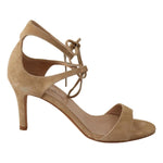 Maria Christina Beige Suede Leather Ankle Strap Pumps Shoes WOMAN PUMPS