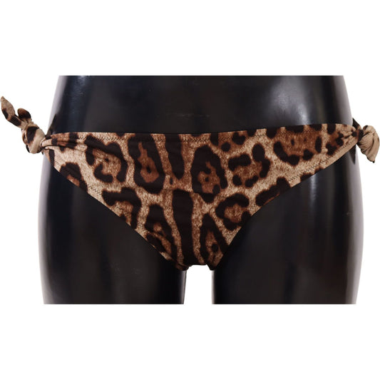 Dolce & Gabbana Elegant Leopard Print Bikini Bottom WOMAN SWIMWEAR Dolce & Gabbana