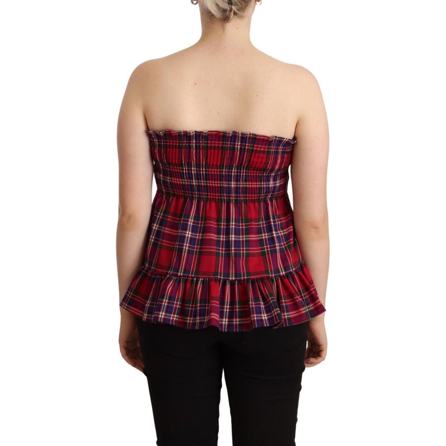 CAMPO DI FRAGOLE Multicolor Chekered Sleevelesss Tank Top WOMAN TOPS AND SHIRTS