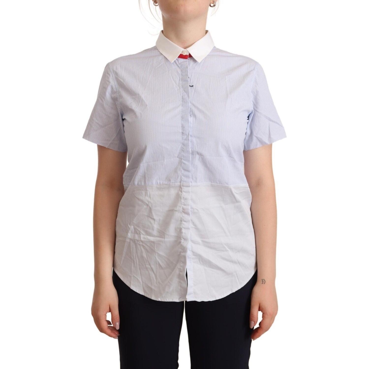 别致的浅蓝色抛光棉 Polo 衫