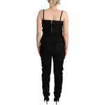 La Maison du Couturier Black Spaghetti Strap Jumpsuit Dress Jeans & Pants