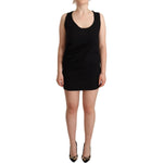 Roberto Cavalli Black Sleeveless Cotton Sheath Mini Dress WOMAN DRESSES