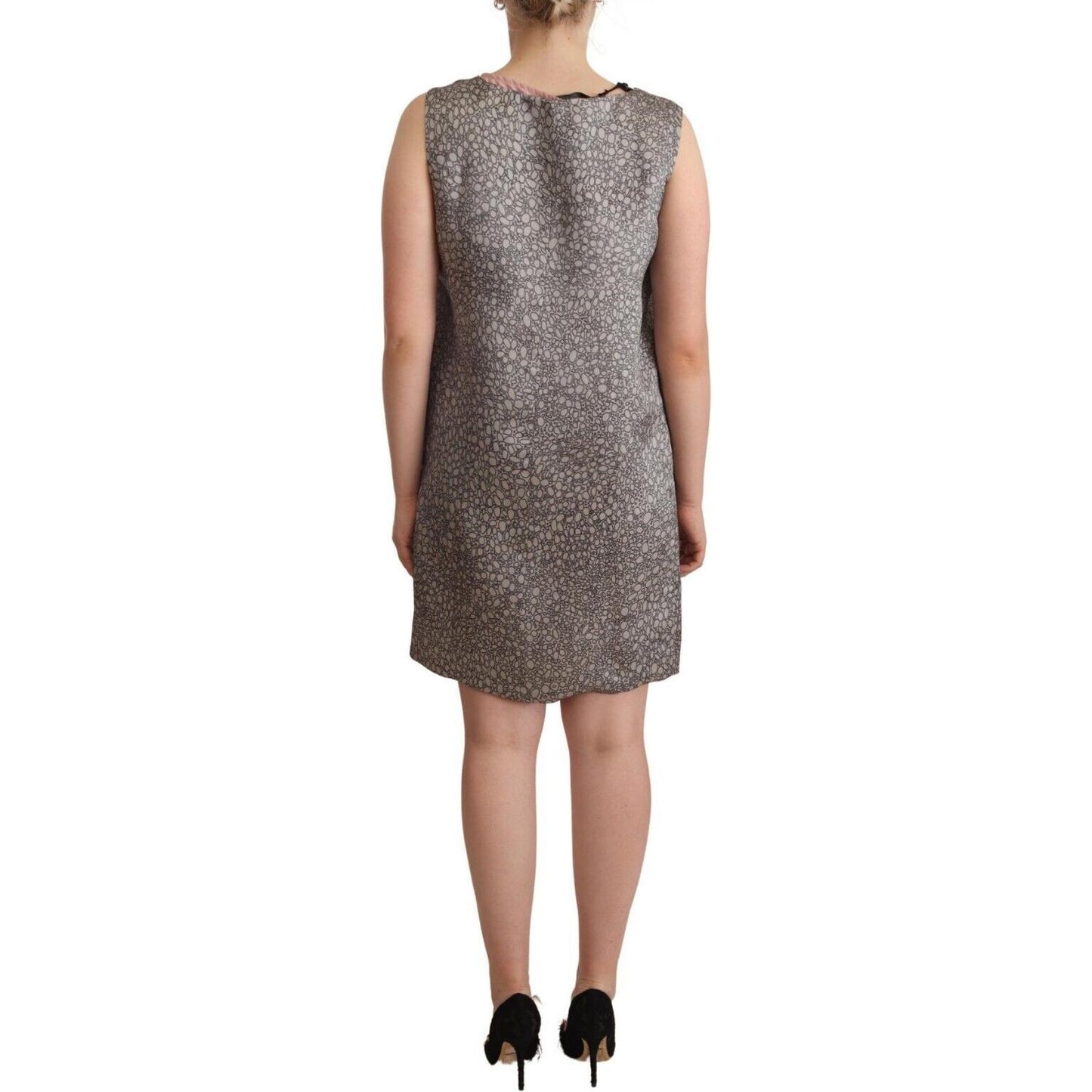 Comeforbreakfast Gray Sleeveless Shift Knee Length Dress WOMAN DRESSES