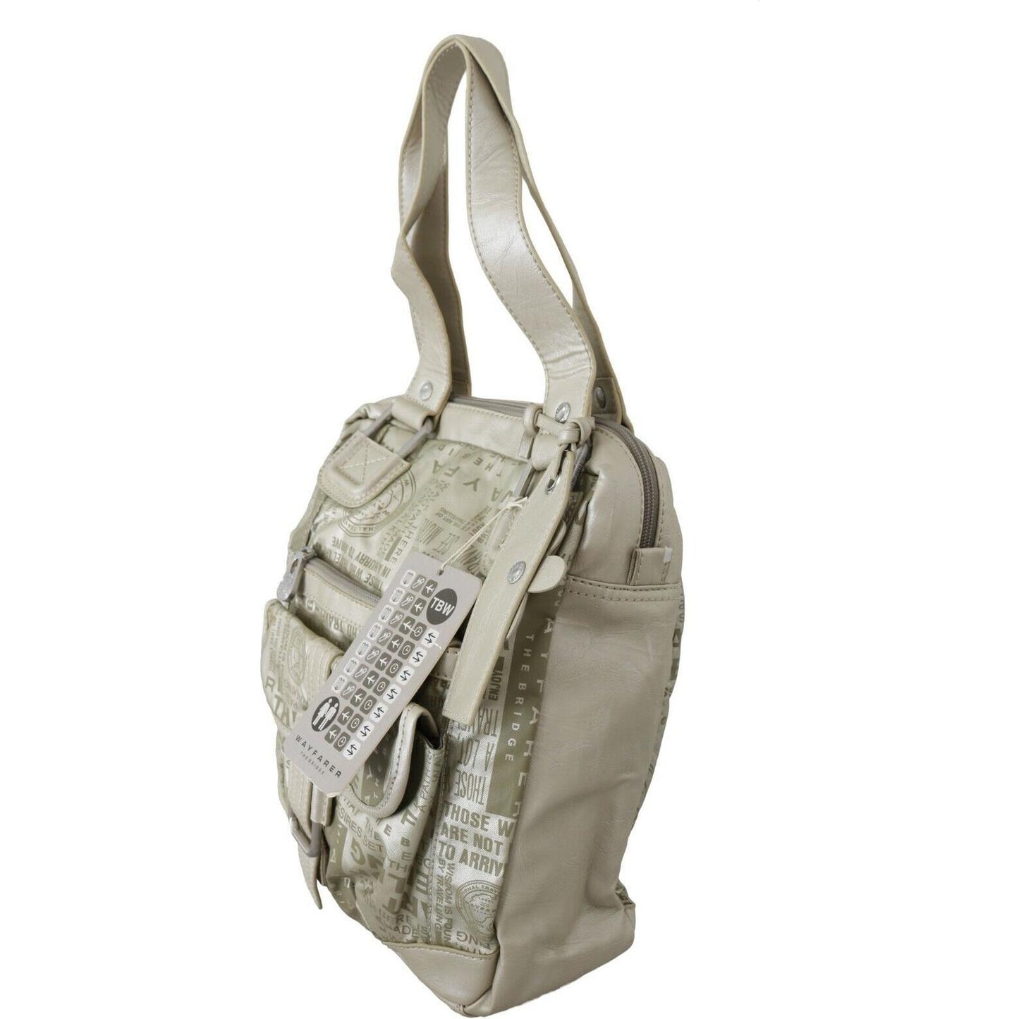 WAYFARER White Printed Handbag Shoulder Fabric Purse WOMAN TOTES