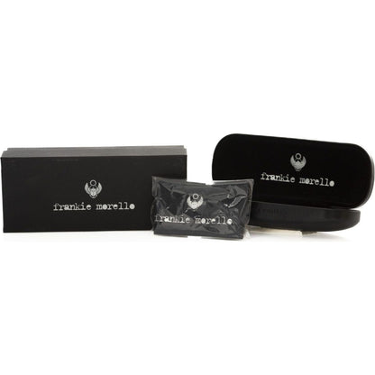 Frankie Morello Black Metallic Fibre Men Sunglasses