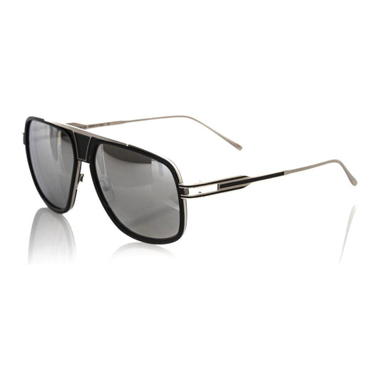 Frankie Morello Black Metallic Fiber Men Sunglass Frankie Morello