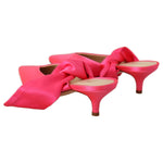 GIA COUTURE Pink Leather Lace Up Kitten Heels Pumps Shoes