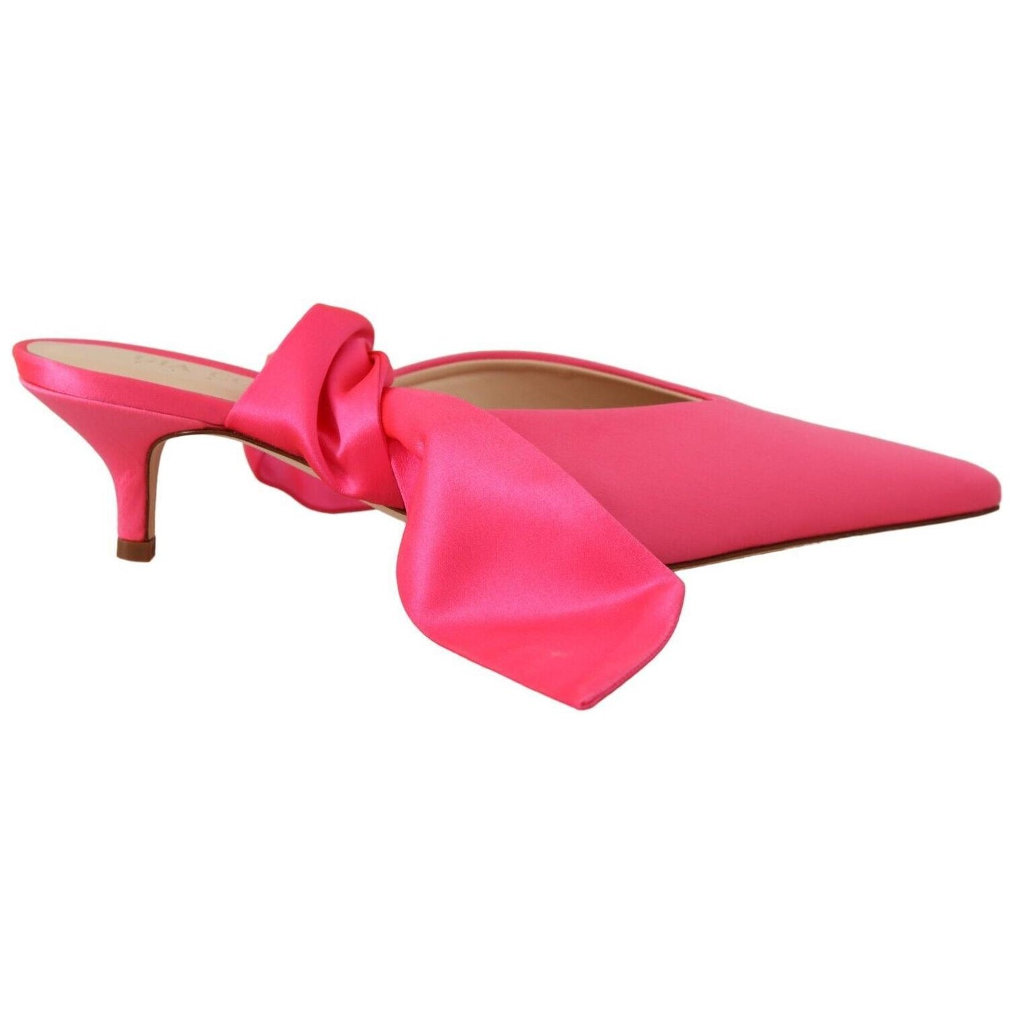 GIA COUTURE Pink Leather Lace Up Kitten Heels Pumps Shoes