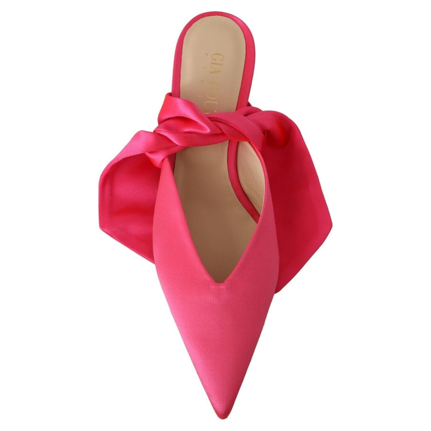 GIA COUTURE Pink Leather Lace Up Kitten Heels Pumps Shoes