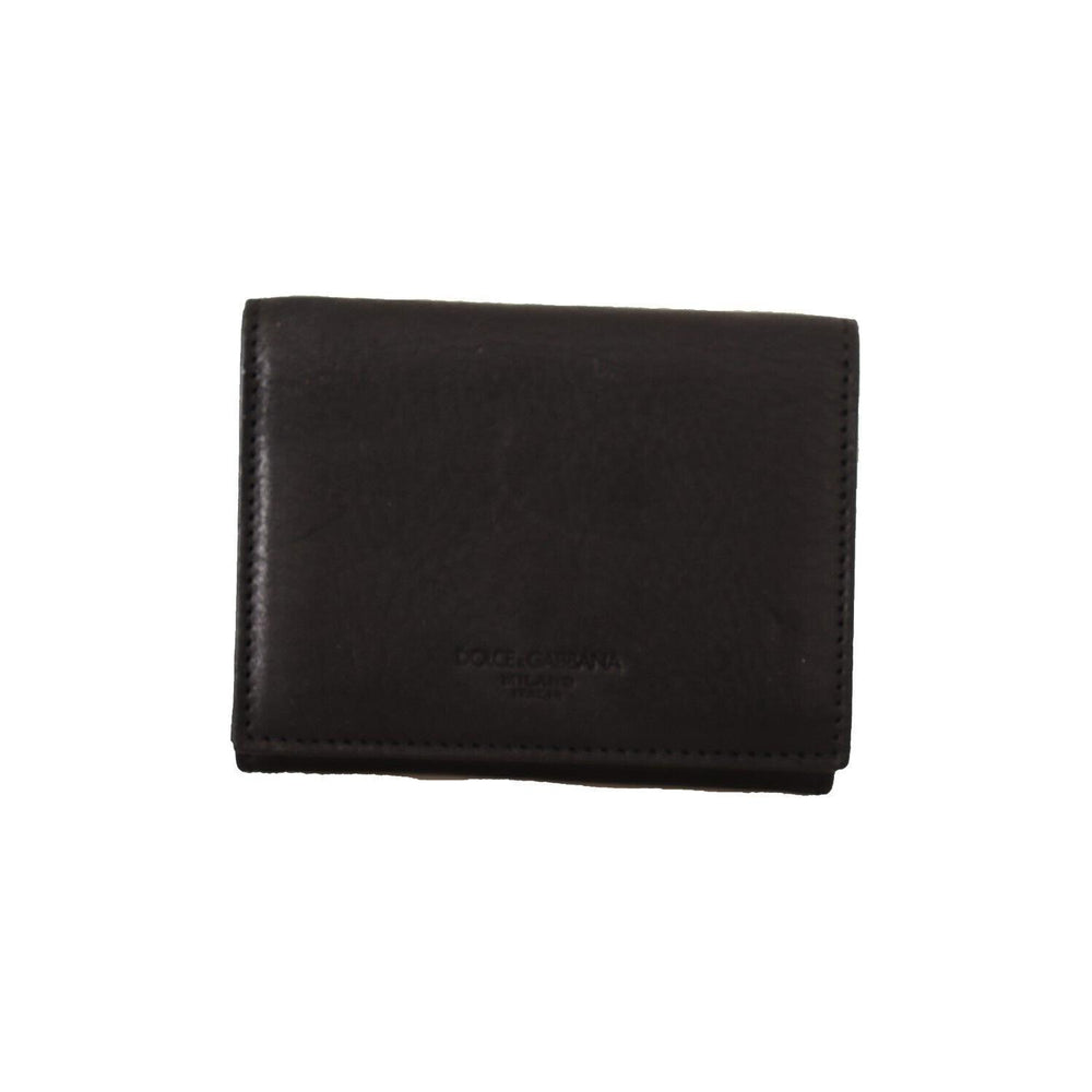 Dolce & Gabbana Black Leather Trifold Purse Belt Multi Kit Wallet WOMAN WALLETS