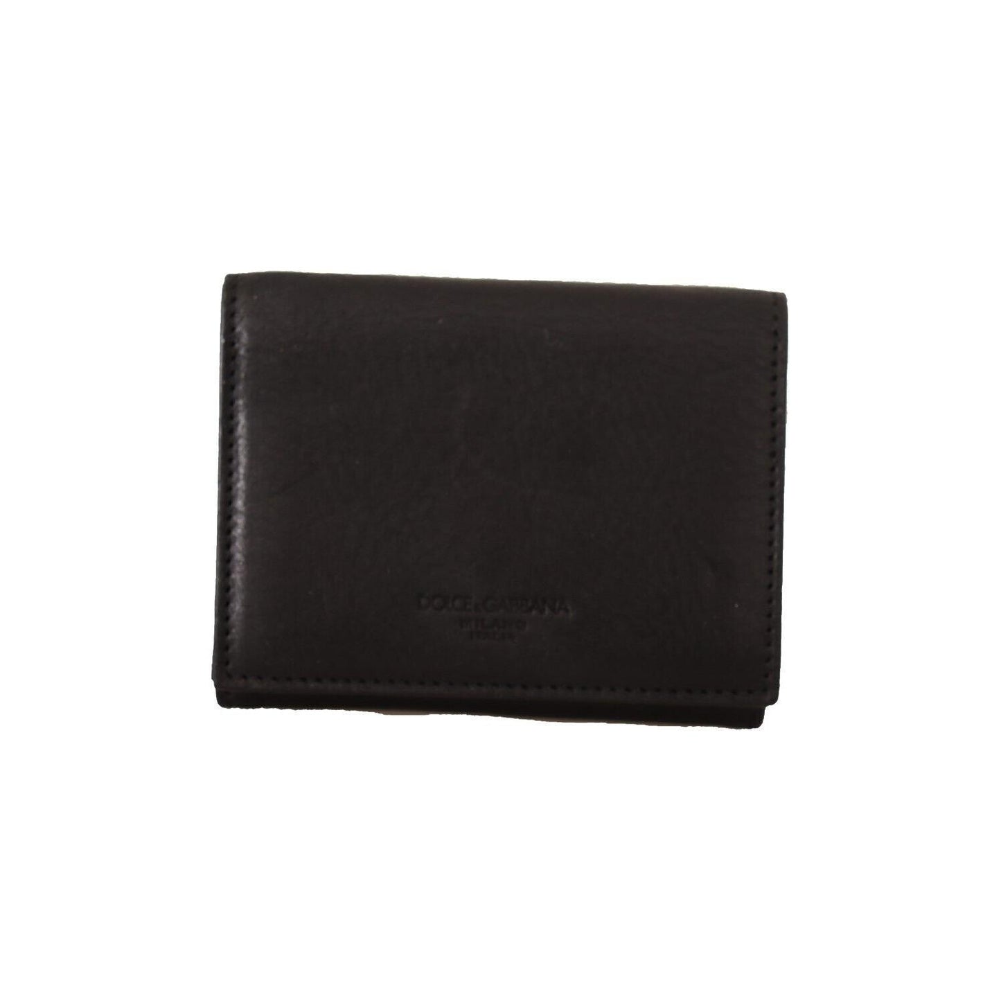 Dolce & Gabbana Black Leather Trifold Purse Belt Multi Kit Wallet WOMAN WALLETS