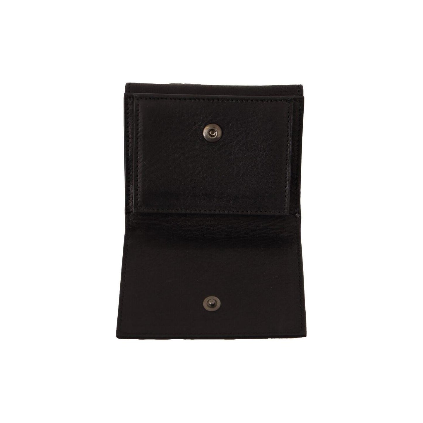 Dolce & Gabbana Black Leather Trifold Purse Belt Multi Kit Wallet WOMAN WALLETS