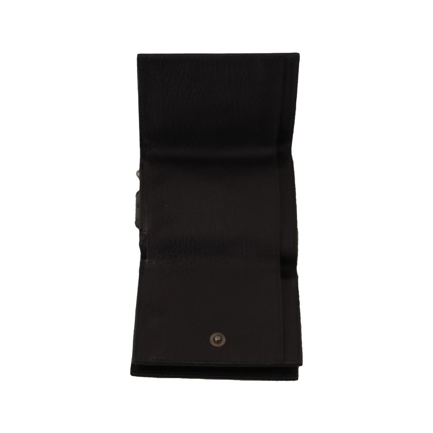 Dolce & Gabbana Black Leather Trifold Purse Belt Multi Kit Wallet WOMAN WALLETS