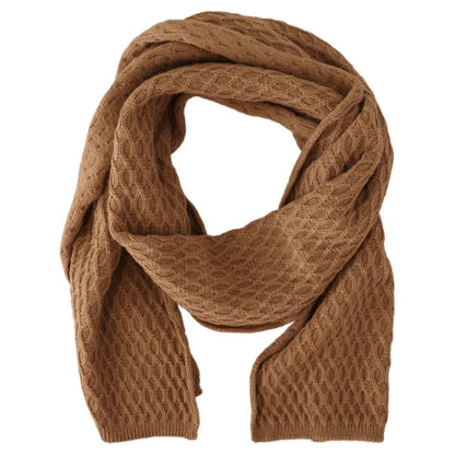 Dolce & Gabbana Dark Brown Wrap Shawl Knitted Camel Scarf