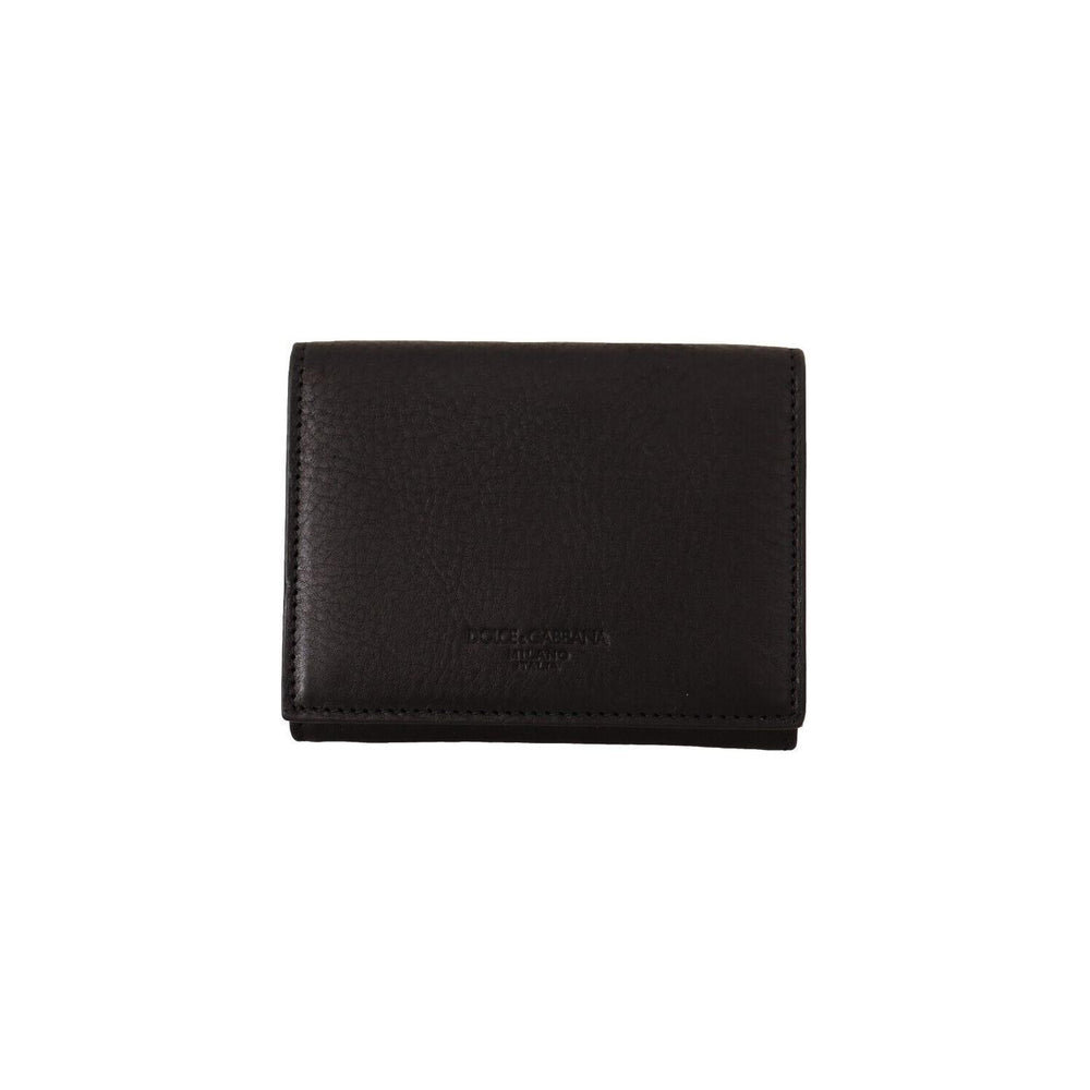 Dolce & Gabbana Black Leather Trifold Purse Belt Strap Multi Kit Wallet