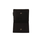 Dolce & Gabbana Black Leather Trifold Purse Belt Strap Multi Kit Wallet