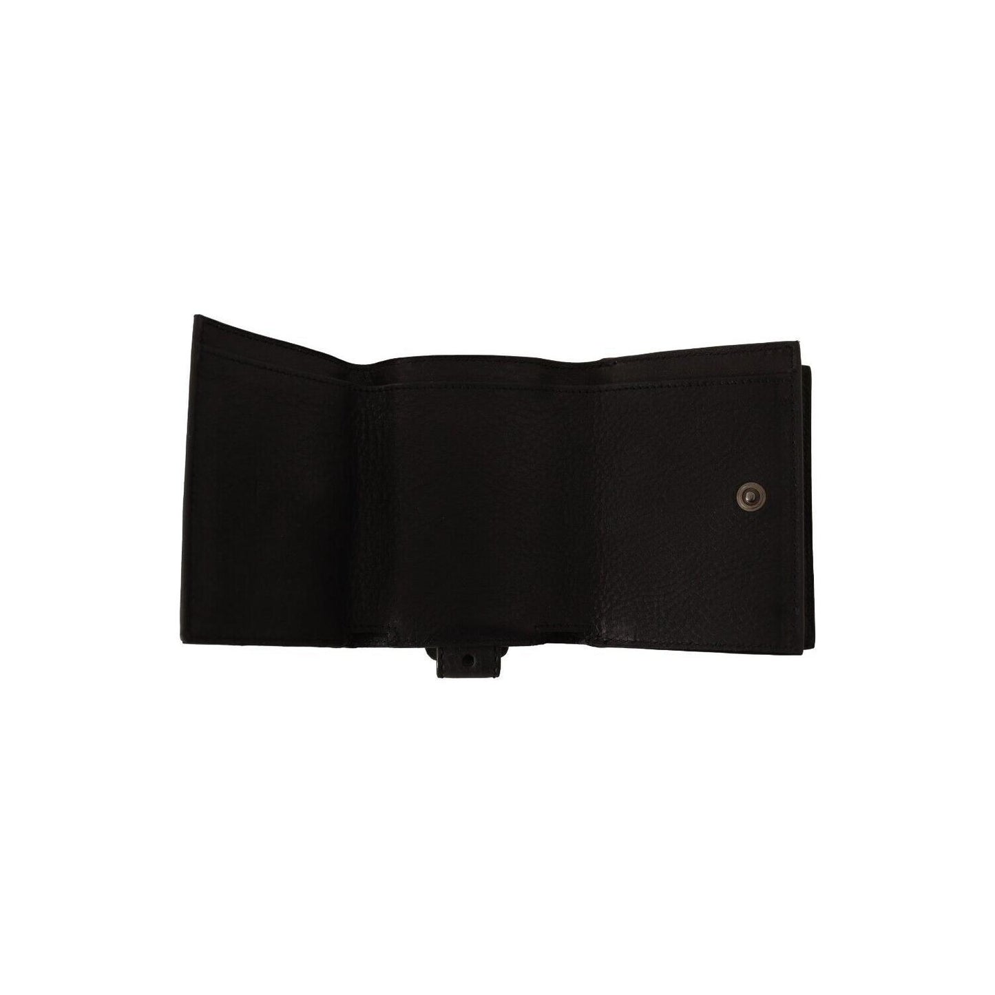 Dolce & Gabbana Black Leather Trifold Purse Belt Strap Multi Kit Wallet
