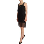 Dolce & Gabbana Black Silk Stretch Crystal Sheath Mini Dress
