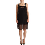 Dolce & Gabbana Black Silk Stretch Crystal Sheath Mini Dress