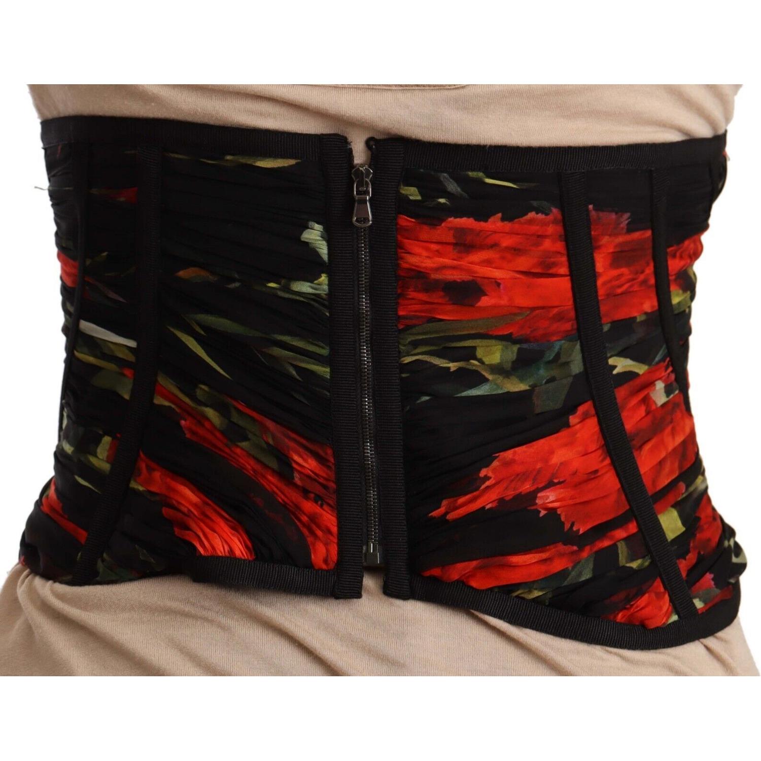 优雅黑色真丝紧身胸衣腰带上衣