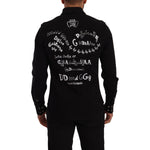 Dolce & Gabbana Black Slim Cotton Denim Stretch Shirt