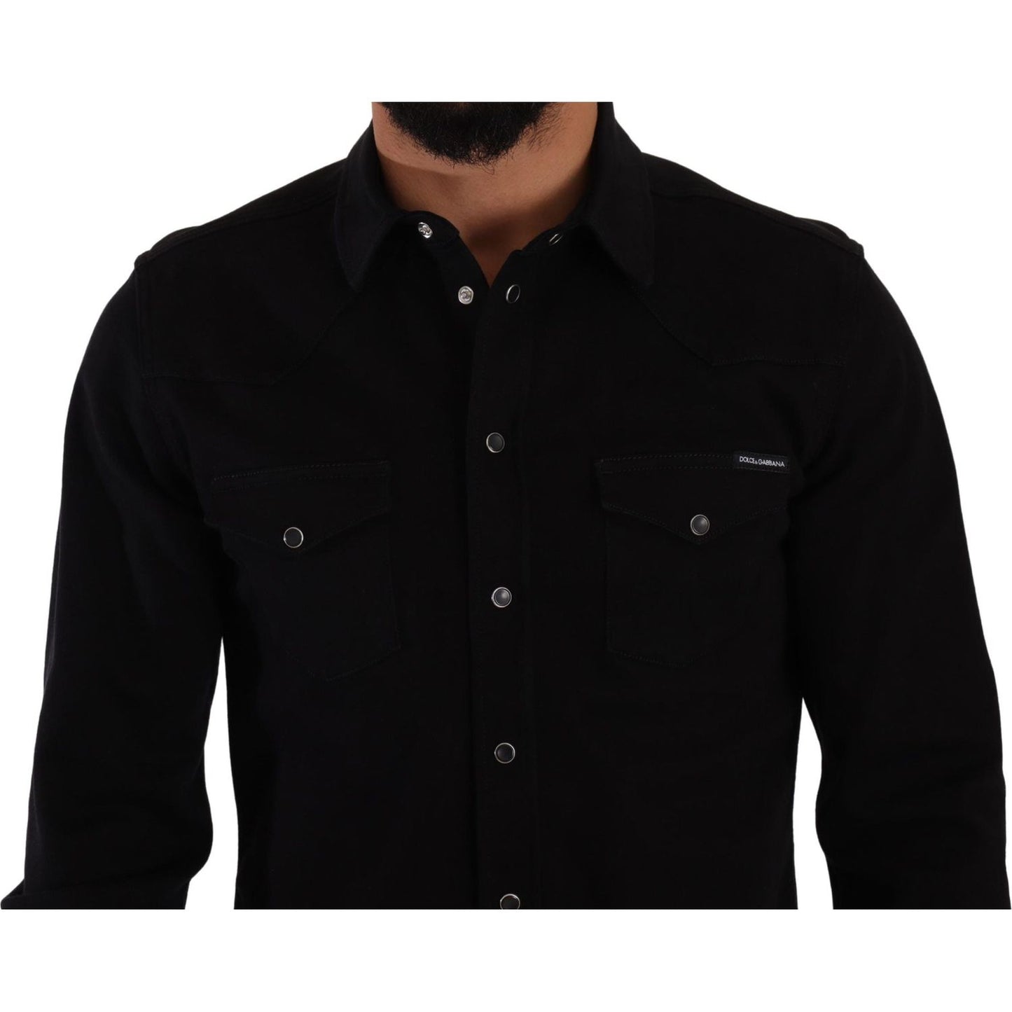 Dolce & Gabbana Slim Fit Casual Black Designer Shirt Dolce & Gabbana