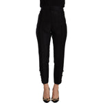 Dsquared² Black Wool High Waist Skinny Women Pants