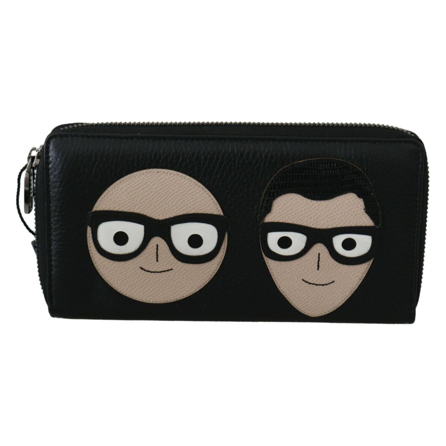 优雅黑色皮革欧式钱包