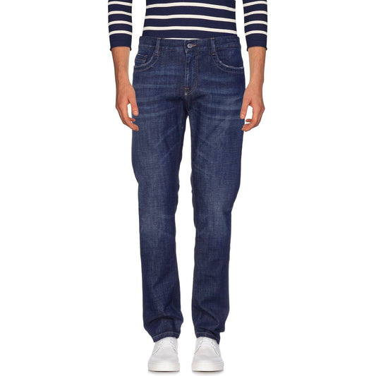 Bikkembergs Sleek Dark Blue Regular Fit Jeans Bikkembergs