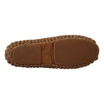 Dolce & Gabbana Brown Slip On Ballerina Flats Wool Knit Shoes