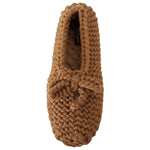 Dolce & Gabbana Brown Slip On Ballerina Flats Wool Knit Shoes