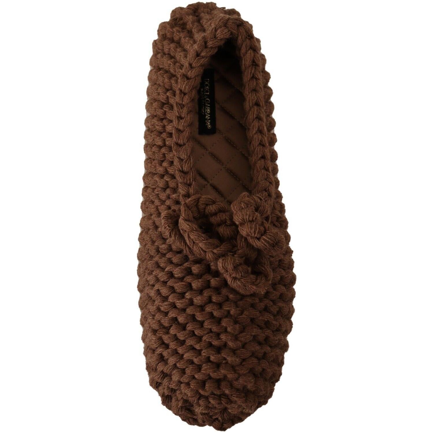 优雅羊毛针织芭蕾平底鞋