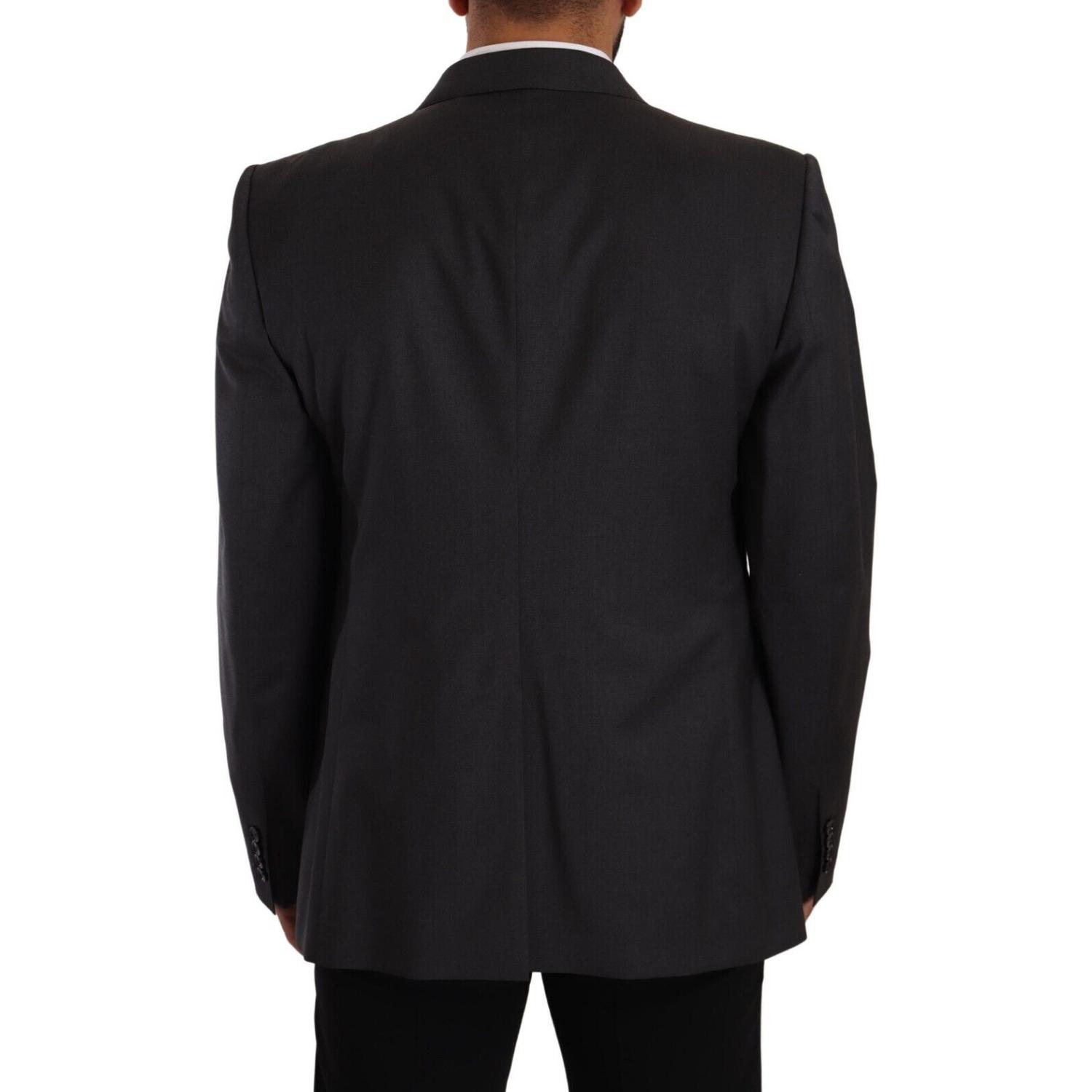 优雅灰色西西里羊毛混纺西装