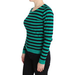 Dolce & Gabbana Green Black Silk Cashmere Sweater