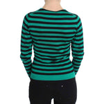 Dolce & Gabbana Green Black Silk Cashmere Sweater