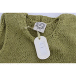 PINK MEMORIES Green Cotton Blend Knitted Sleeveless Sweater SIG30250-1